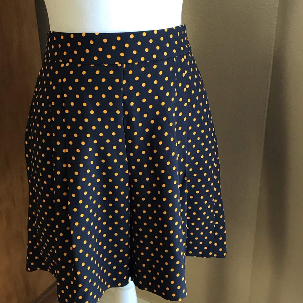 Ann Taylor Navy Blue and Orange Polka Dot Shorts